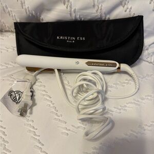 Kristin Ess White Hair Straightener with Black Case